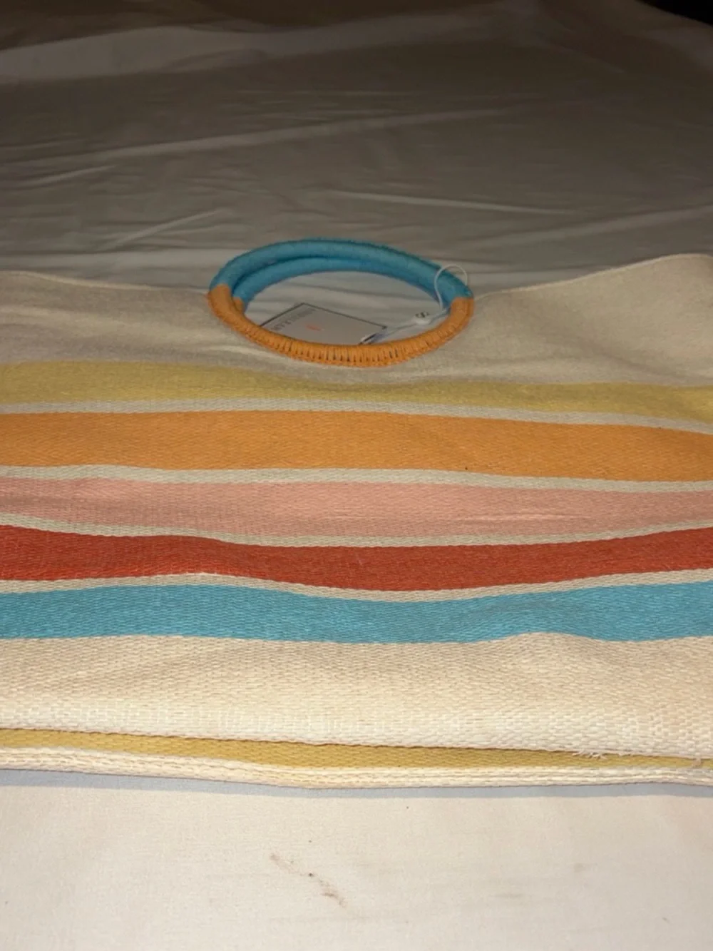 Shiraleah Multicolor Striped Tote with Wrapped Handles